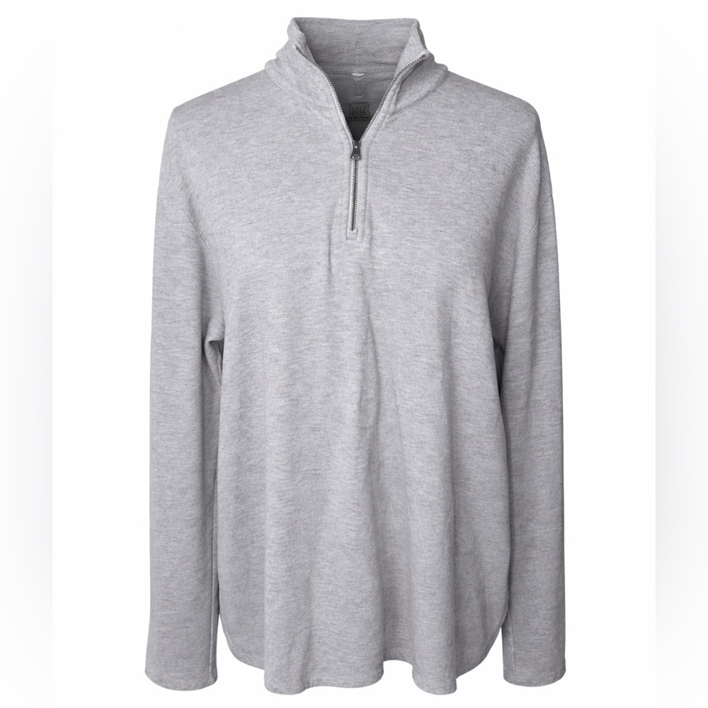 Vince Gray Quarter‎ Zip Pullover Minimalist Luxe Casual Cotton Blend- Large